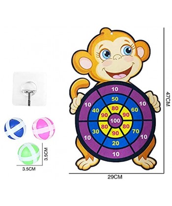 lzndeal for Children Toys,Children Toys 4 Years,Dart Board Sticky Balls Set Cute Cartoon Safety Dart Board Set Party Games Toddler Activity for Indoor Outdoor