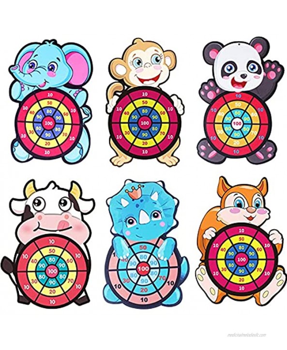 lzndeal for Children Toys,Children Toys 4 Years,Dart Board Sticky Balls Set Cute Cartoon Safety Dart Board Set Party Games Toddler Activity for Indoor Outdoor