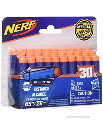Nerf Darts 30 Pack Refill For Elite Blasters -- Official N-Strike Elite Darts -- For Kids Teens Adults  Blue