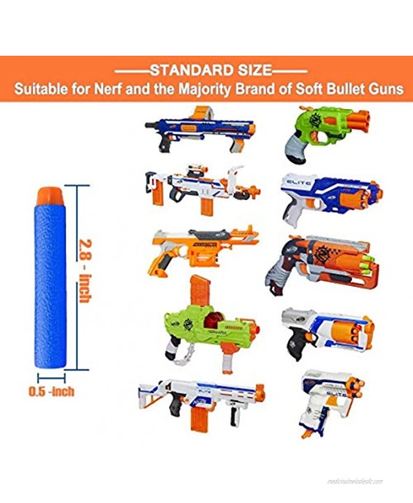 POKONBOY 1200 Pack Refill Darts and 20 Pack Wristbands Compatible with Nerf Guns Refill Bullet Darts Foam Darts Compatible with Nerf Guns N-Strike Elite Series Blaster Toy Guns KidsStorage Bag Inclu