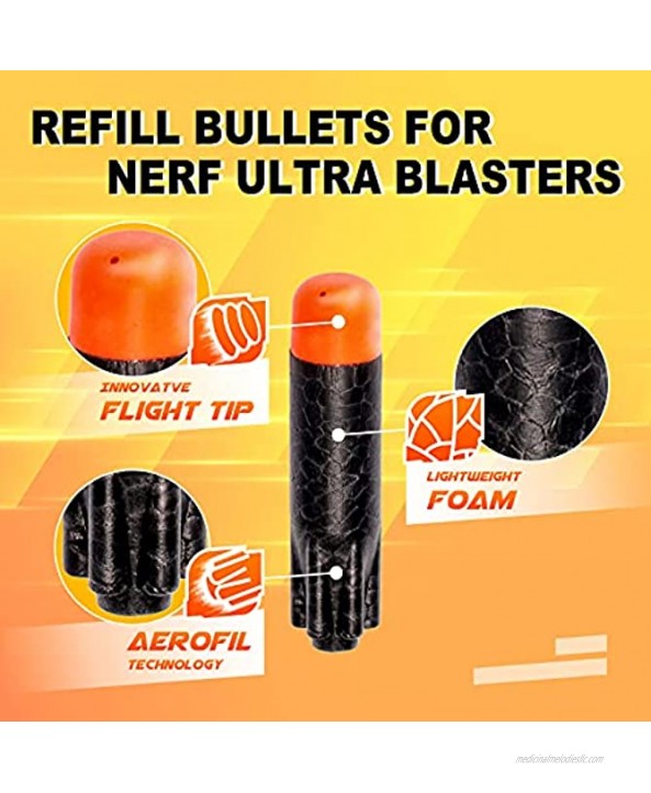 Refill Darts 80PCS Bullets Compatible with Nerf Ultra Blasters Toy Gun Black with Storage Bag…