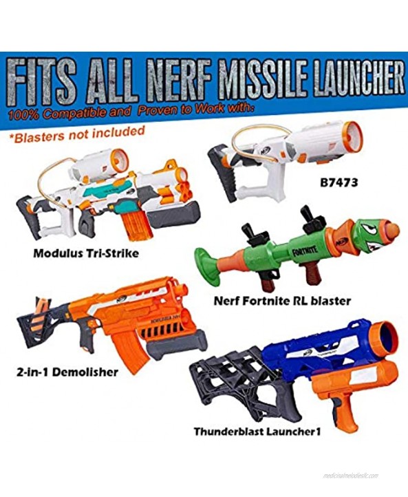 Toosci Mega Missile Refill 4-Pack for Nerf N-Strike Elite Series Blasters Nerf Mega Darts Compatible with Nerf Missile Launcher Premium Foam Nerf Gun Bullets Rockets Toys Universal Dart Ammo Pack