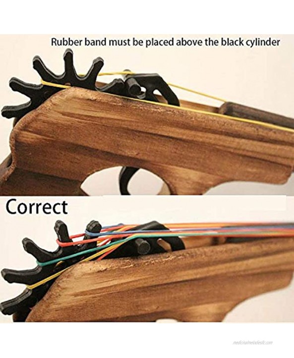 Z-one Wooden Rubber Band Gun Outdoor Toy Easy Load with 80 Rubber Bands 12.2 inches Length