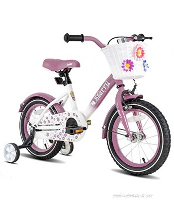 JOYSTAR Starry Kids Bike for Ages 3-9 Years Girls with Hand Brake and Basket 14 16 18 Inch Princess Bikes Bicycles with Training Wheels and Fenders Children Bicycle