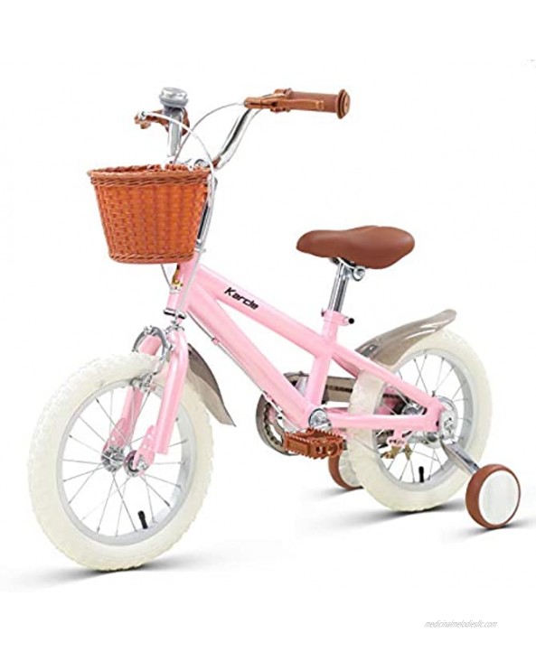 Karcle 14 16 18 inch Kids Bike Boys Girls Bicycle with Detachable Training Wheels Child's Bike for 3-10 Years Old 35-59 inch Tall Kids Bicycle with Front & Rear Dual Hand Brake Children Bicycle…