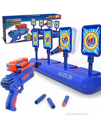 BAODLON Digital Shooting Targets with Foam Dart Toy Gun Electronic Scoring Auto Reset 4 Targets Toys Fun Toys for Age of 5 6 7 8 9 10+ Years Old Kids Boys & Girls Compatible with Nerf Toys