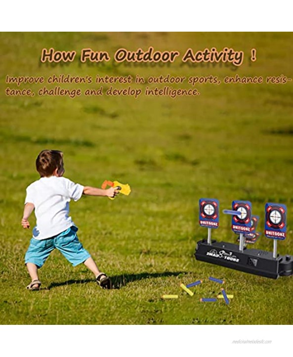 Digital Shooting Target Outdoors Family Entertainment Gun Game Kids Toy Movable Electronic Shooting Targets with Track,Auto Reset and Scoring Moving and Static Modes Ideal Gift Toy for Kids