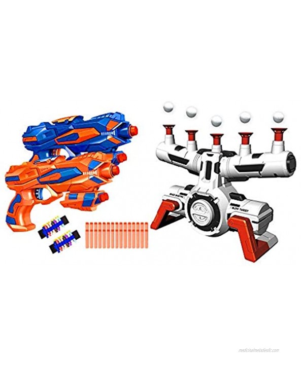 Electric Shooting Targets Hover Shooting Target Compatible with Nerf Targets with 2 Pcs Blaster Guns Air Powered Refill Darts 60 Pcs Refill Foam Darts and 2 Pcs Wrist Band for Boys or Girls