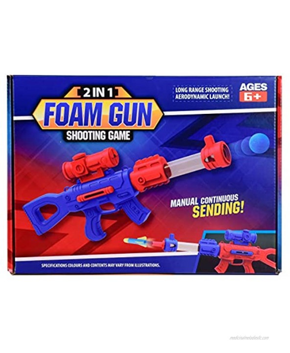 FLYTON Shooting Game Toy for Kids Boys 6,7,8,9,10+ Years Old 2pk Foam Ball Popper Air Guns & Shooting Target with 24 Foam Balls Compatible with Nerf Toy Guns Ideal Gift for Indoor & Outdoor