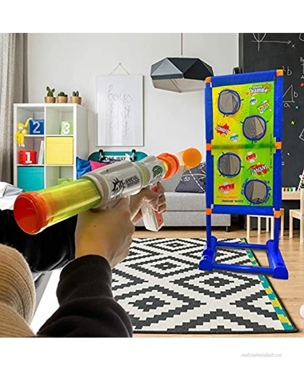 Gun Toy Gift for Boys Age of 4 5 6 7 8 9 10 11 12 Years Old Kids Girls Perfect Present for Birthday Children's Day with Moving Shooting Target Blaster Gun and Foam Balls Compatible with NERF Gun