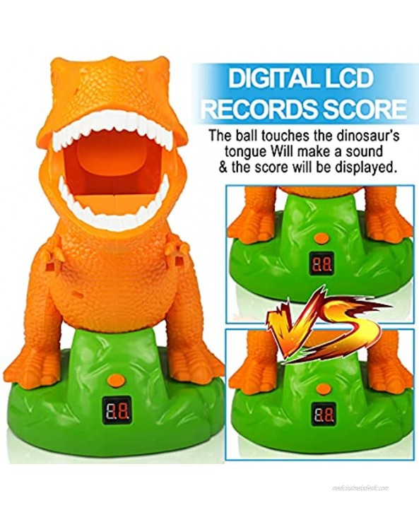 OYEL Dinosaur Shooting Games Toy: 2 Foam Ball Popper Air Toy Gun | Dinosaur Shooting Target with LCD Score Record & Sound | 36 Foam Balls | Electronic Target Practice Toy for 5+ Years Old Gift Toys