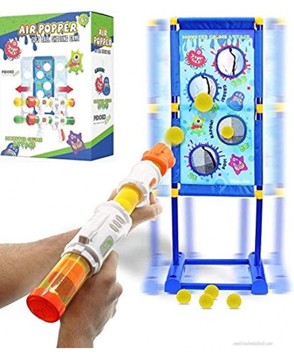 Pidoko Kids Moving Targets Shooting Game 2pk Air Popper Guns with 30 Foam Balls Gifts Toys for Age 6 7 8 9 10+ Years Old Boys Girls Compatible with Nerf