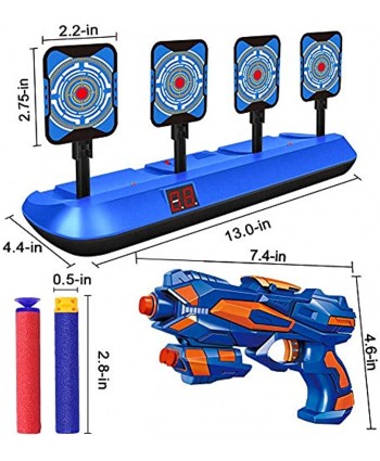 POKONBOY 2 Pack Blaster Toy Guns for Boys Compatible for Nerf Guns Bullets Electronic Shooting Target with 80 PCS Refill Darts for Kids Hand Gun Toys for 6+ Year Old Boys Girls