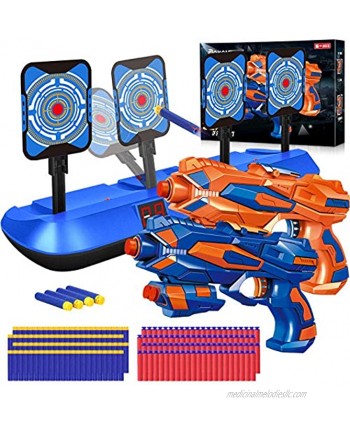 POKONBOY 2 Pack Blaster Toy Guns for Boys Compatible for Nerf Guns Bullets Electronic Shooting Target with 80 PCS Refill Darts for Kids Hand Gun Toys for 6+ Year Old Boys Girls