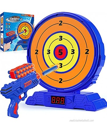 Shooting Game Toy for Age 5 6 7 8 9 10+ Years Old Kids Boys Digital Shooting Targets with Foam Dart Toy Gun Electronic Scoring Board Games for Kid Ideal Gift Compatible with Nerf Toy Gun