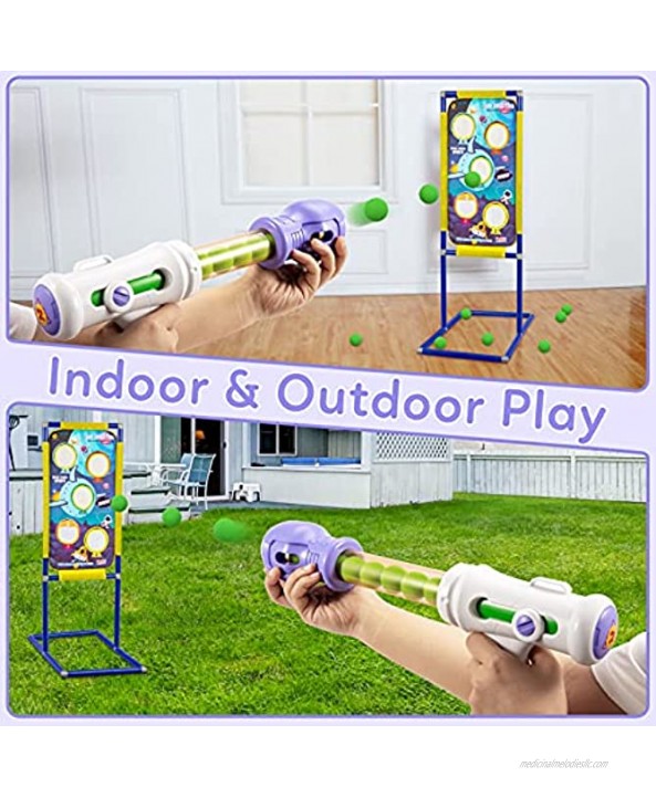 Shooting Game Toy for Kids 3 Soft Foam Ball Popper Air Guns Toy with Standing Shooting Target and 48 Foam Balls Indoor Outdoor Indoor Activity Family Games Gift for Boys Girls Age 5 6 7 8 9 10+
