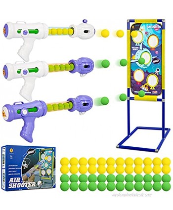Shooting Game Toy for Kids 3 Soft Foam Ball Popper Air Guns Toy with Standing Shooting Target and 48 Foam Balls Indoor Outdoor Indoor Activity Family Games Gift for Boys Girls Age 5 6 7 8 9 10+