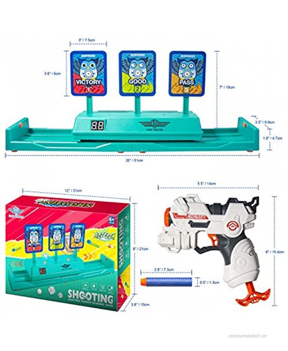 TURN RAISE Electronic Shooting Target Moving Digital Target Auto Reset for Nerf Toys with 40 Foam Darts Electronic Scoring Shooting Blaster Gift for Kids Boys Girls