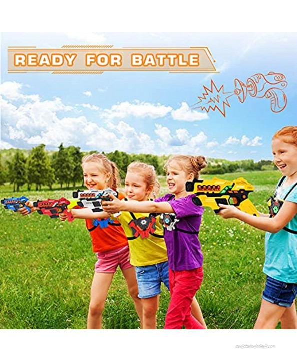 VATOS Laser Tag Set with Spray Function and LED Display Screen Set of 4 Laser Tag Gun with Vests for Kids Teenager Adults Family Group Fun Toy for 6 7 8 9 10 11 12+ Boys Girls
