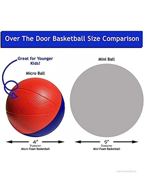 4 Mini Foam Basketball for Over The Door Mini Hoop Basketball Games 2 Pack | Safe & Quiet Small Basketball for Nerf Basketball Hoops and Other Mini Basketball Hoop Sets Red Blue