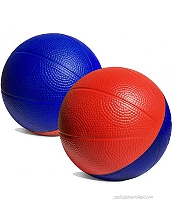 4" Mini Foam Basketball for Over The Door Mini Hoop Basketball Games 2 Pack | Safe & Quiet Small Basketball for Nerf Basketball Hoops and Other Mini Basketball Hoop Sets Red Blue
