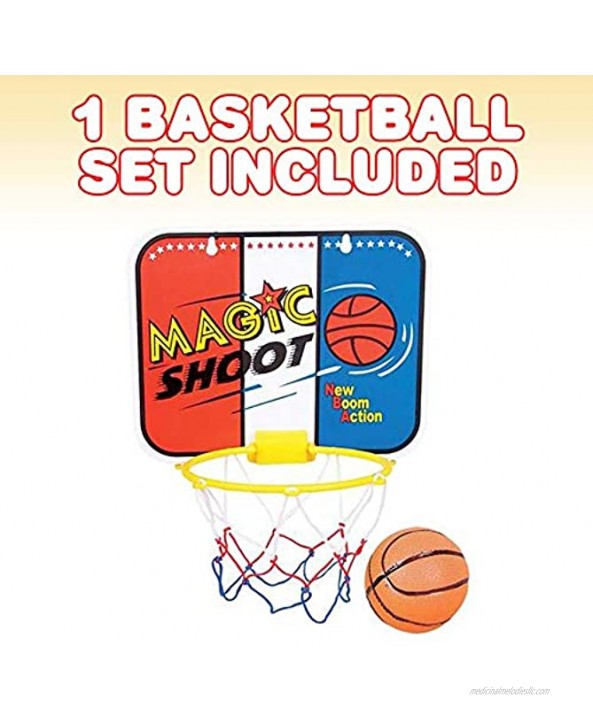 ArtCreativity Magic Shot Mini Basketball Game for Kids Includes 1 Mini Ball 1 Backboard Net & Hanging Stickers Indoor Basketball Set for Home Office Bedroom Best Gift for Boys and Girls