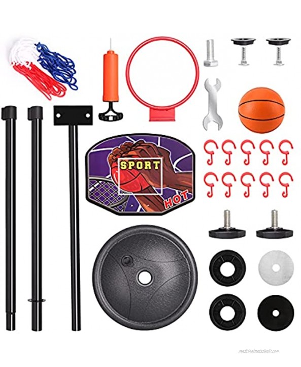 Basketball Hoop for Kids Basketball Hoop Stand Adjustable Height Up to 5.3 FT Toddler Basketball Hoop Indoor Outdoor Mini Basketball Goal Toy for Boys Girls Age 3-8