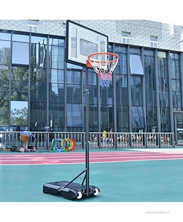 Basketball Hoop Heavy Duty Steel Pipe Nylon and PVC Portable Basketball Stand Removeable Basketball Hoop 62.4-82.8 inch Height Adjustable Stand Great for Boys and Girls Indoor Outdoor Activities