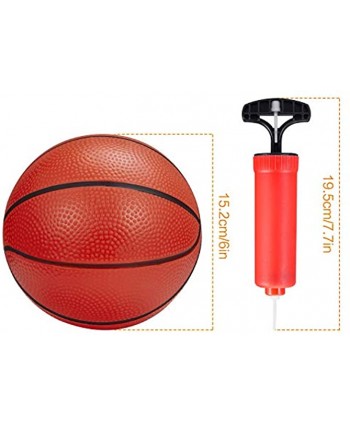 BESTTY 6 Inches Colorful Toddler Kids Replacement Mini Toy Basketball Rubber Baketball for Kids Teenager Basketballs 5 PCS with 1 Air Pump