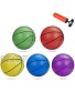 BESTTY 6 Inches Colorful Toddler Kids Replacement Mini Toy Basketball Rubber Baketball for Kids Teenager Basketballs 5 PCS with 1 Air Pump