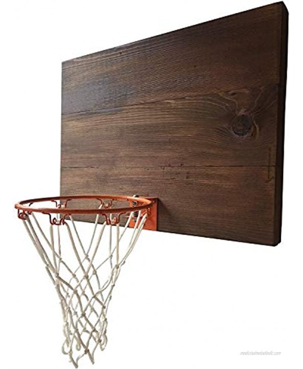 Cali Kiwi Pros Indoor Basketball Wood Backboard for Wall Made with American Cedar. Includes 9” Hoop Net & 3 Mini Basketballs & Hand Pump + 5 Bonus Balls