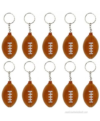 Dasunny 10PCS Soft Coffee Rugby Football Keychains for Party Favors 10PCS