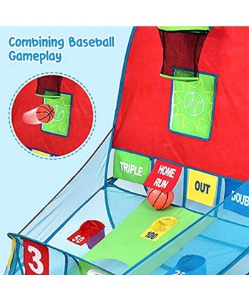 eeFul Kids Basketball Hoop with 4 Basketballs Mini Indoor Toy Basketball Arcade Games Shooting System Sports Activities & Birthday Party Games for Children Over 3 Years Old