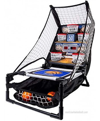 Franklin Sports Basketball Arcade Game Table Top Bounce A Bucket Shootout- Indoor Electronic Basketball Game for Kids Black 21 x 11 x 19-Inch