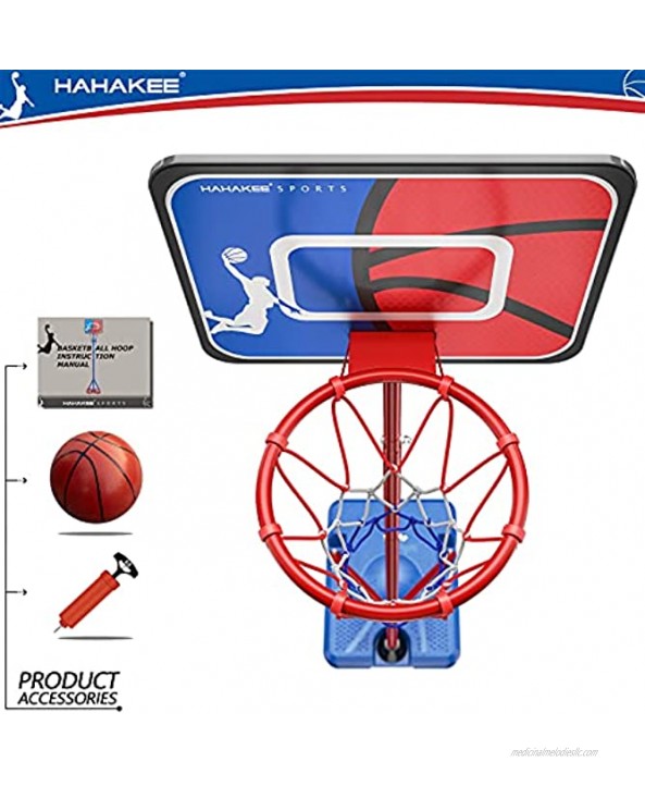 Hahakee Basketball Hoop for Kids,Height-Adjustable 3.3 FT-6.5 FT and More Stable Basketball Stand Indoor and Outdoor for Boys and Girls,Easy Assemble