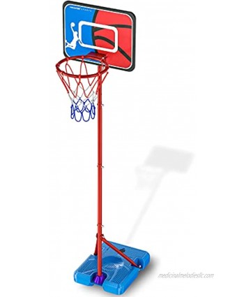 Hahakee Basketball Hoop for Kids,Height-Adjustable 3.3 FT-6.5 FT and More Stable Basketball Stand Indoor and Outdoor for Boys and Girls,Easy Assemble
