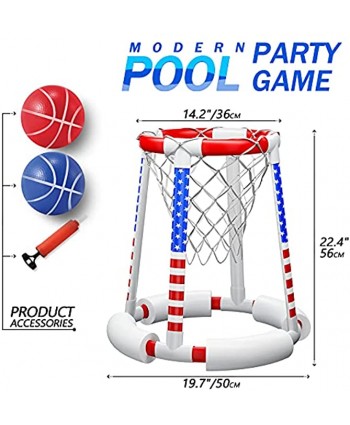 HAHAKEE Pool Basketball Hoop,Floating Basketball Hoop,Perfect for Competitive Water Baseketball Play,Include Hoop,2 Balls and Pump
