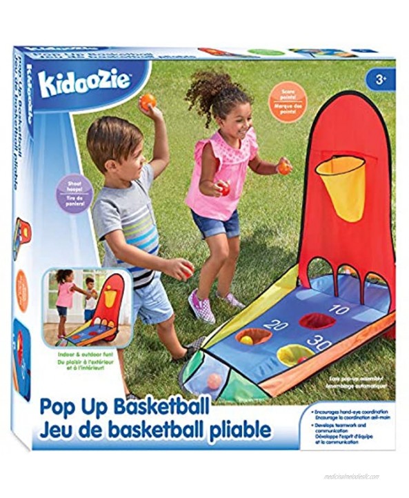 Kidoozie Pop-Up Basketball Indoor or Outdoor Sport Activity; Suitable for Preschool and School Aged Children Ages 3 and Older
