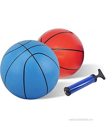 MICROFIRE 6 inches Toddler Mini Basketball for Kids Pool Basketball Small Replacement Inflatable Toy Basketball Ball Set for Hoop 2 pcs of 6 inch Balls and 1 Pump
