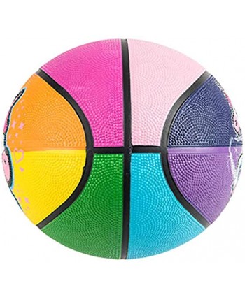 Mozlly Colorful Magical Unicorn Regulation Mini Rubber Basketball 9.5 inch Inflatable for Training Shooting Practice Indoor Outdoor Game Play Dodge Ball for Girls Children Party Decor Favors Prizes