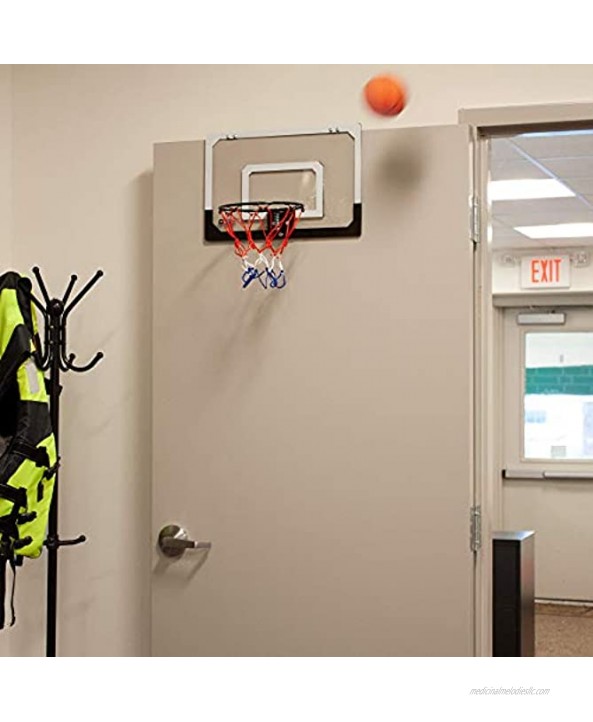Over-The-Door Pro Basketball Hoop Backboard System with Basketball & Pump for Home & Office