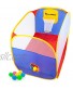 PicassoTiles KC110 24" x 34" Foldable Portable Standing Kids Basketball Hoop w  10 Colorful Pit Balls and Zippered Storage Bag for Kids and Toddlers Travel Size Hand-Eye Training Toy Indoor Outdoor