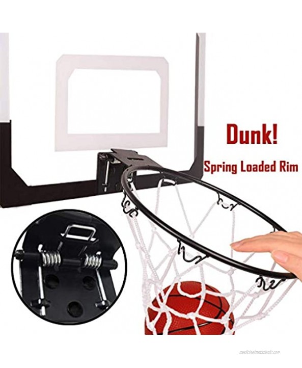 WUBOTIYU Indoor Mini Basketball Hoop Game for Kids Over The Door 17.5 x 13 Basketball Toy Gifts with 2 Balls