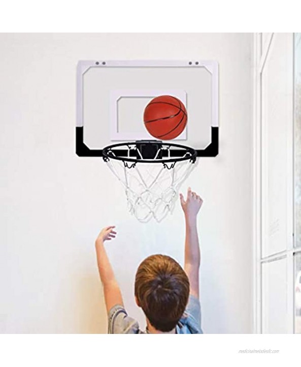 WUBOTIYU Indoor Mini Basketball Hoop Game for Kids Over The Door 17.5 x 13 Basketball Toy Gifts with 2 Balls