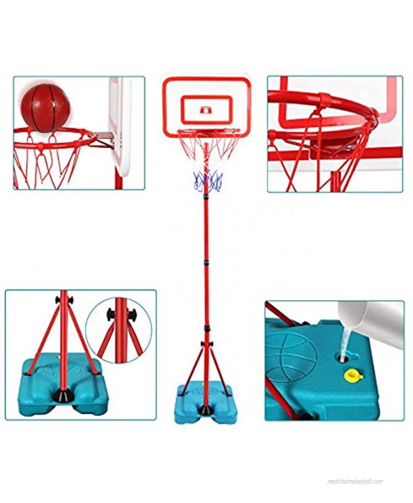 YAOASEN Kids Basketball Hoop Stand Adjustable Height 2.9 FT -6.2 FT Indoor Basketball Hoop Outdoor Toys Outside Backyard Games Mini Hoop Basketball Goal Gifts for Boys Girls Childs Age 3 4 5 6 7 8