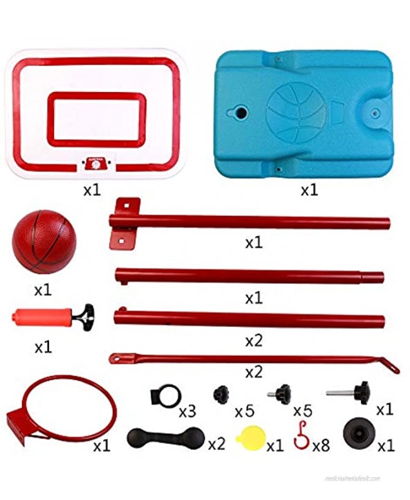 yoptote Basketball Hoop Kids Toys Adjustable Height 2.9ft to 6.3ft Sport Toddler Indoor Outdoor Backyard Basketball Games Birthday Gifts for Kids Boys Girls 3 4 5 6 7 8 Years Old