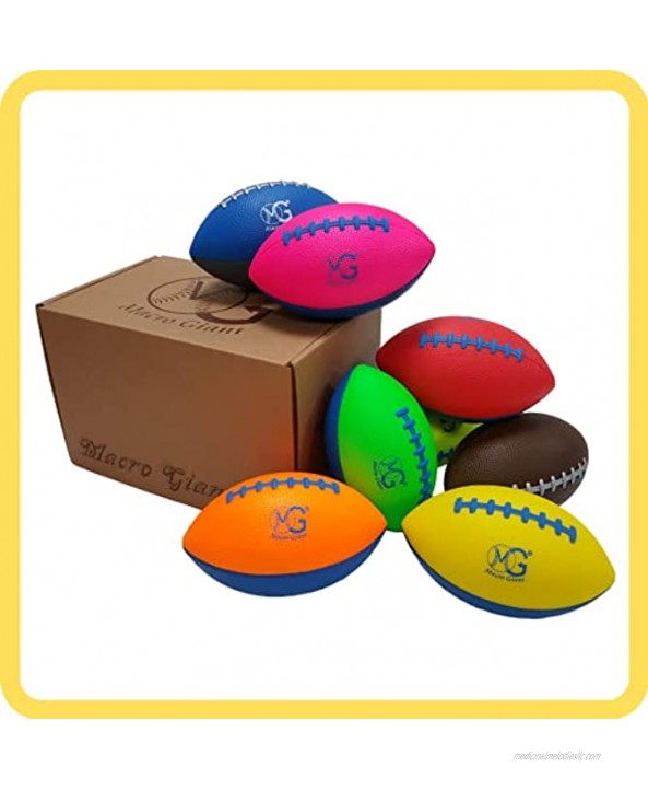 Macro Giant 6 Inch PU Foam Football Set of 8 Assorted Colors Kid Ball Playground Preschool Parenting Activity Toy Gift Business Promotion Stuff