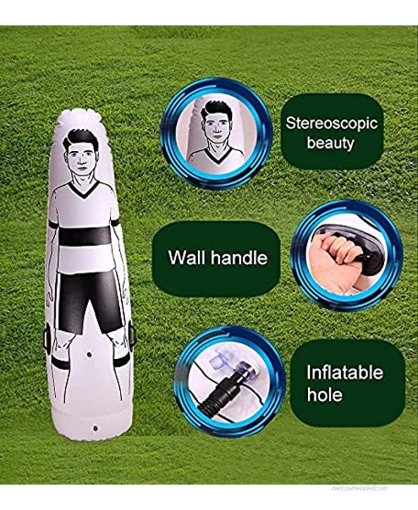 Wusuowei 1.75m Adult Inflatable Football Training Goal Keeper Tumbler Air Soccer Train Dummy Tool