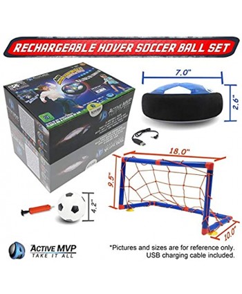 3 Hover Balls Bundle Offer ActiveMVP Hover Soccer Ball Set with 2 Goals Rechargeable Indoor Floating Soccer Game LED Light Up Including Inflatable Ball for Toddlers Boys Girls No AA battery needed