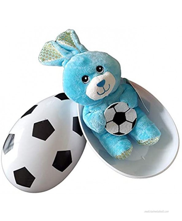 4-The-1 Plush Soccer Basketball Football Bunny Duck with Sports Themed Egg. Easter Surprise Egg. Soccer